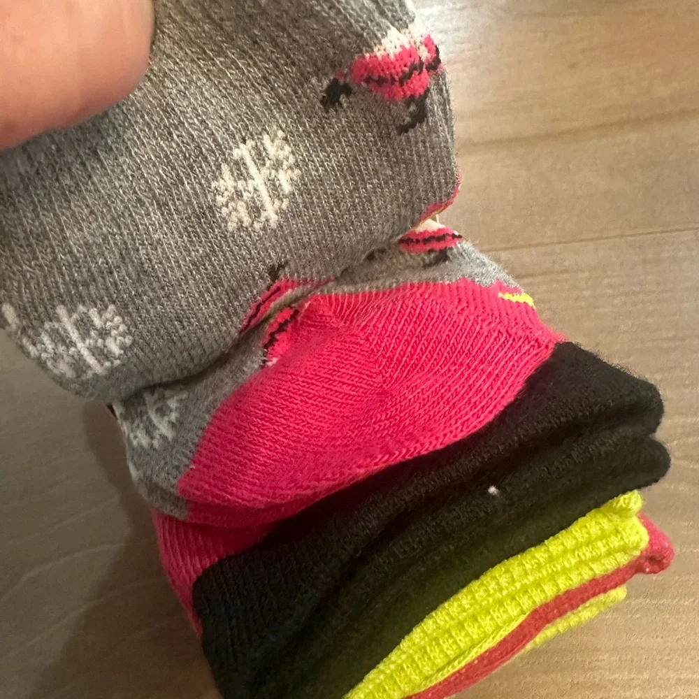 Rampage Black and Pink Girl's Crew Socks - 10 Pack